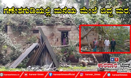 ಗಣೇಶಗುಡಿಯಲ್ಲಿ ಮನೆಯ ಮೇಲೆ ಬಿದ್ದ ಮರ.