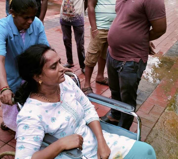ಧರ್ಮಸ್ಥಳ ಸಂಘದ ಸೇವಾ ಪ್ರತಿನಿಧಿ ವಿಶಾಲಾಕ್ಷಿಗೆ ಅಪಘಾತ