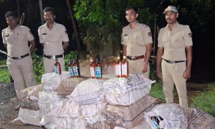 ಹಟ್ಟಿಕೇರಿಯ ಡಿಪೋ ಎದರಿನ ಚರಂಡಿಯಲ್ಲಿ ಪತ್ತೆಯಾದ ಸಾವಿರಾರು ಮೌಲ್ಯದ ಅಕ್ರಮ ಗೋವಾ ಸರಾಯಿ